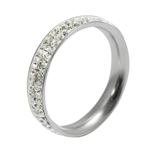 Anillo de Plata Ley 925 con Halo de micro circones color cristal